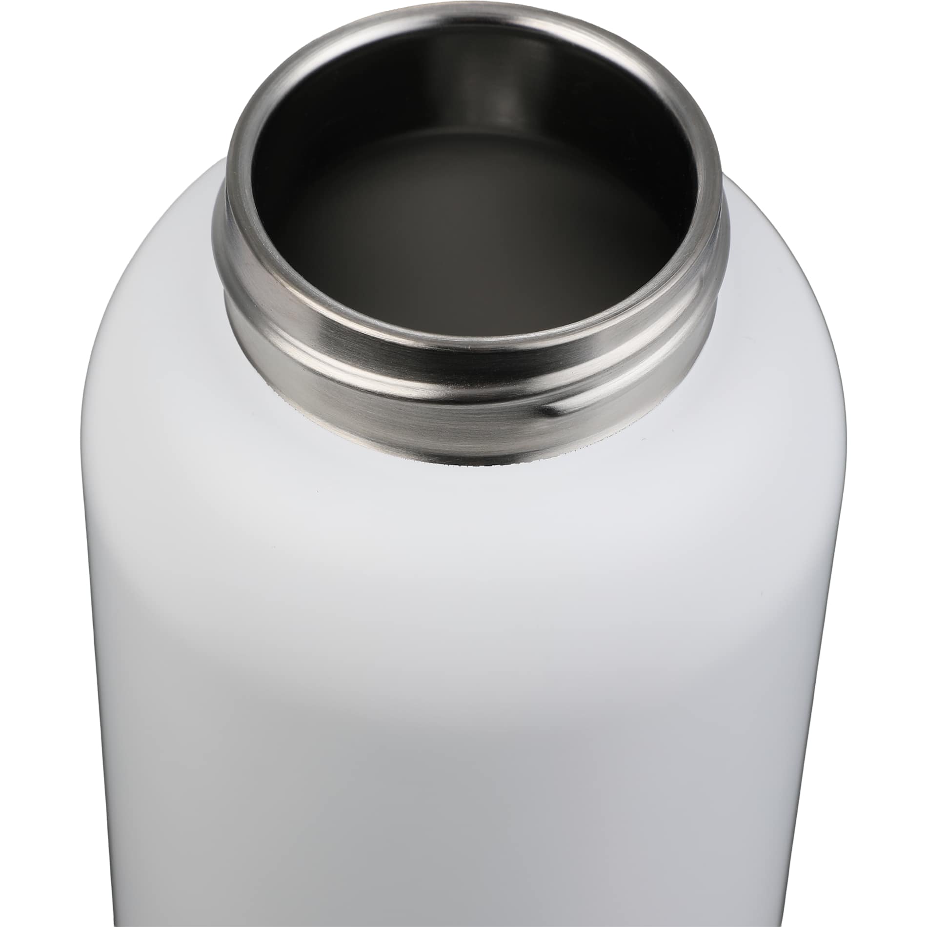 Front View of White Clio Eco-Friendly Straw Lid Vacuum Bottle 22oz