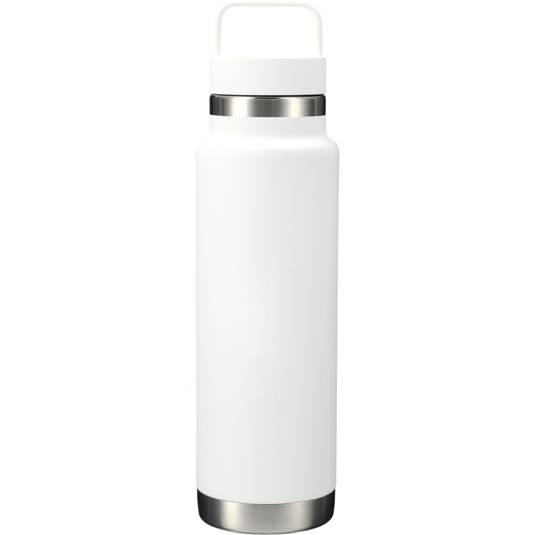 Front View of White Colton Copper Vacuum Insulated Bottle 20oz plain