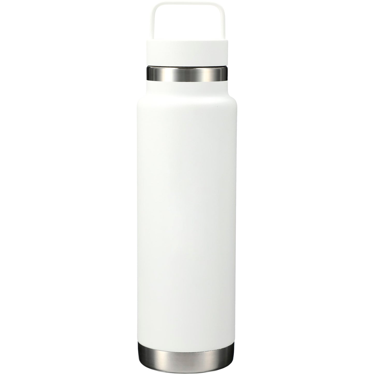 Front View of White Colton Copper Vacuum Insulated Bottle 20oz plain