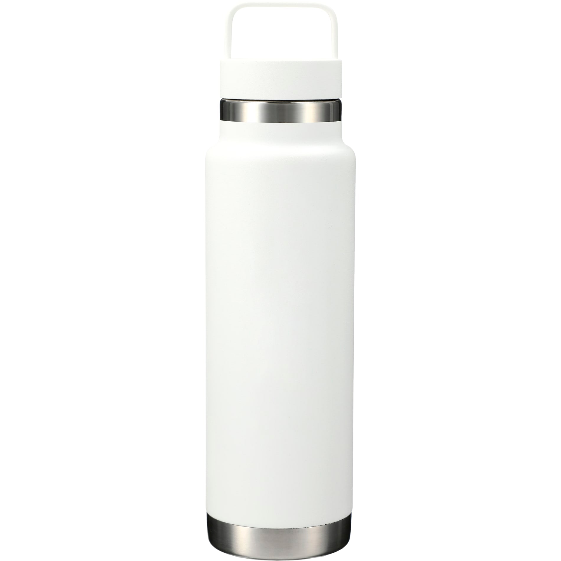 Front View of White Colton Copper Vacuum Insulated Bottle 20oz plain