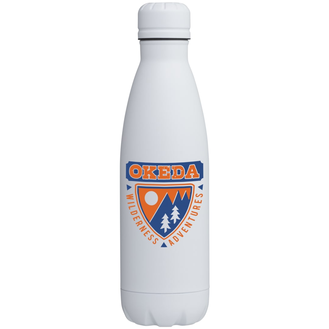 Front View of White Copper Vacuum Insulated Bottle 17oz