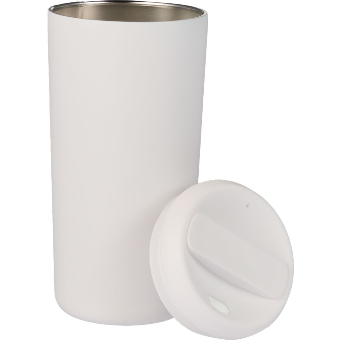 Front View of White Drake Eco-Friendly Vacuum Insulated  Tumbler 16oz plain