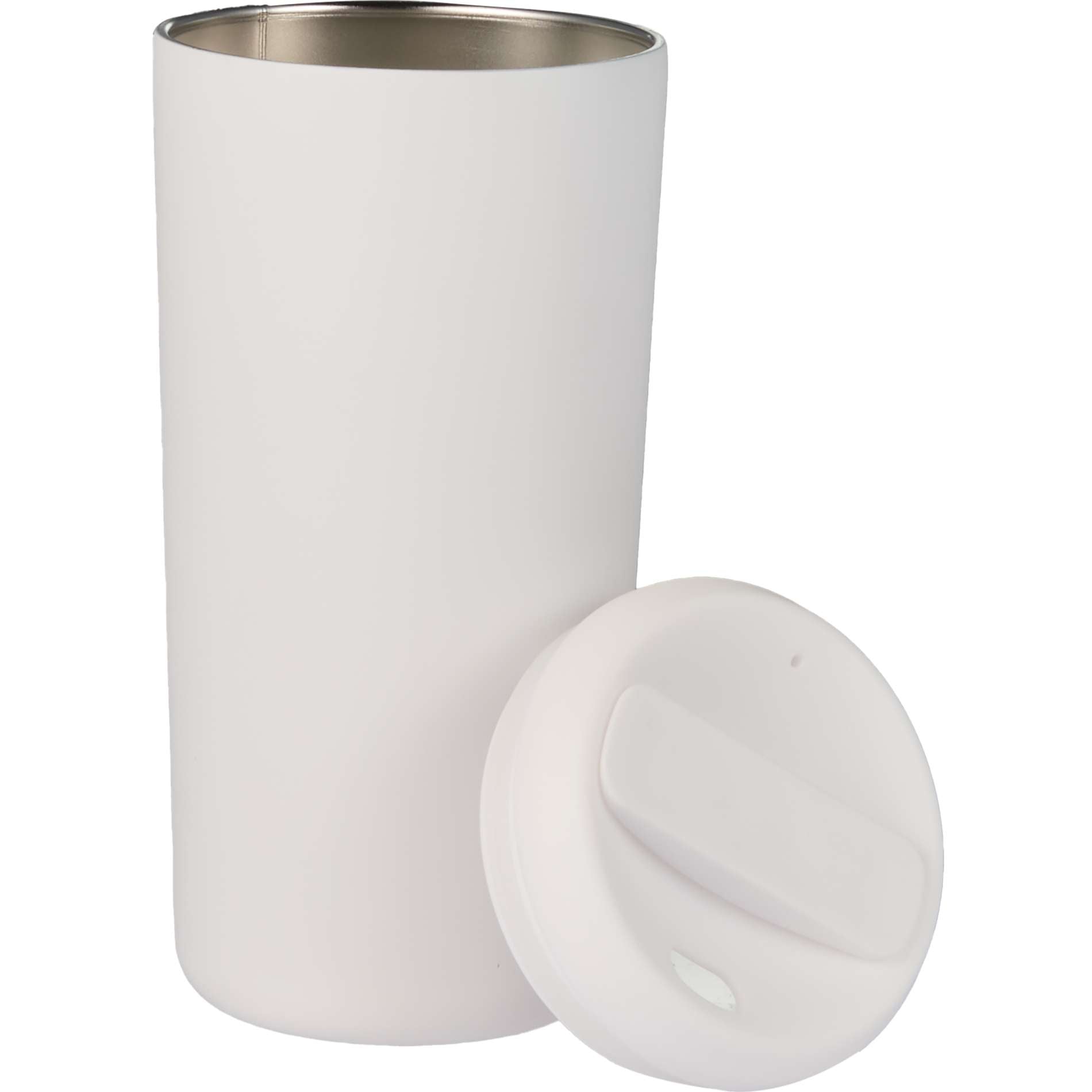 Front View of White Drake Eco-Friendly Vacuum Insulated  Tumbler 16oz plain