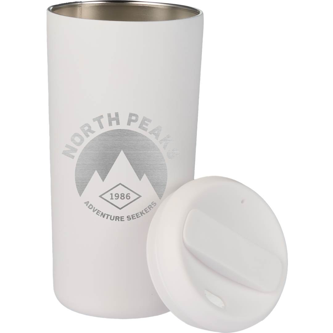Front View of White Drake Eco-Friendly Vacuum Insulated  Tumbler 16oz