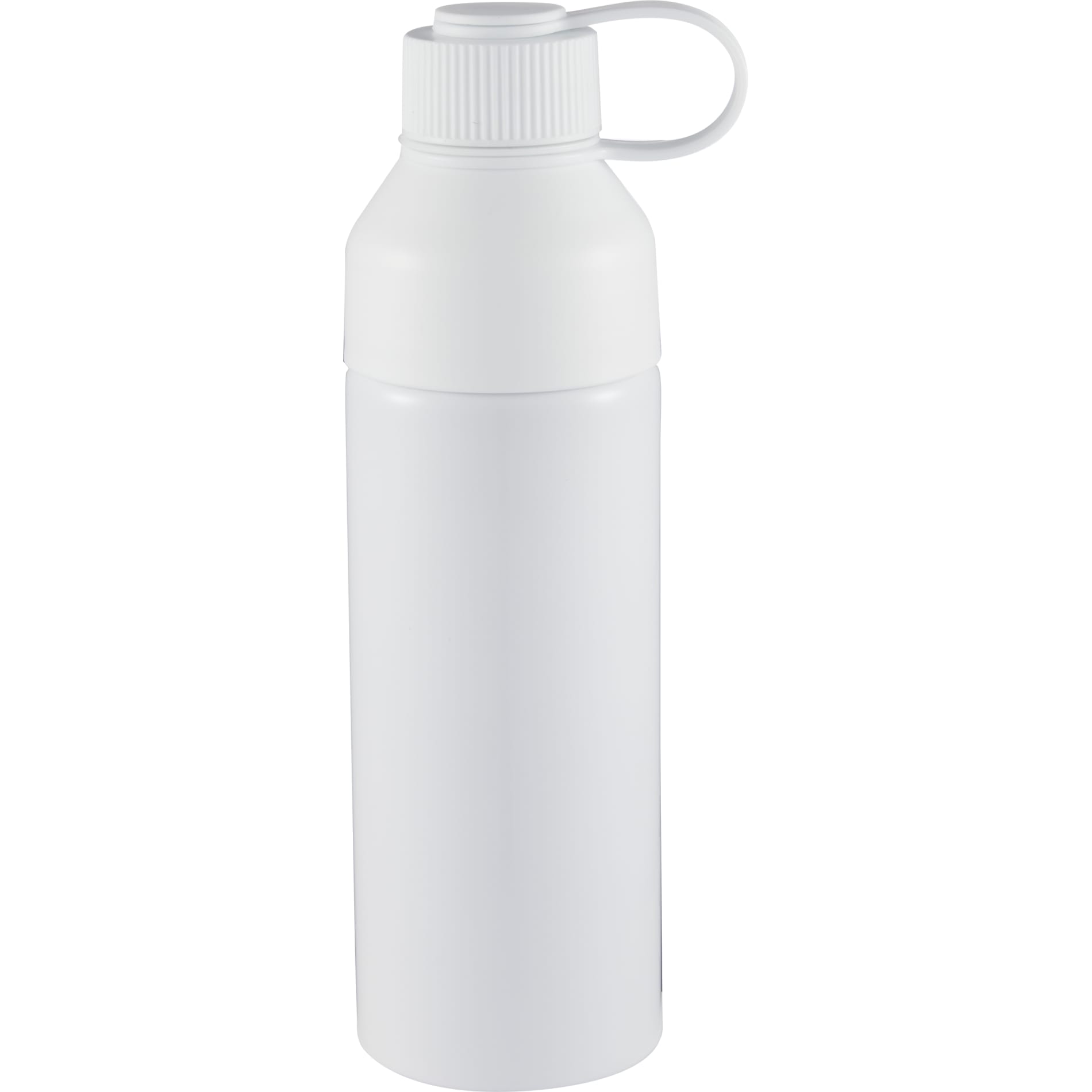 Front View of White DUO 26oz Recycled Aluminum Bottle plain