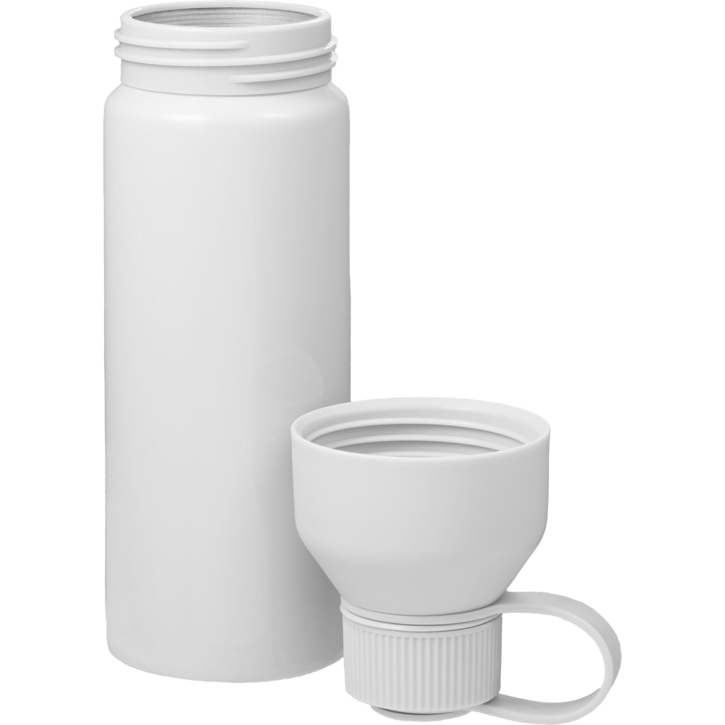 Front View of White DUO 26oz Recycled Aluminum Bottle
