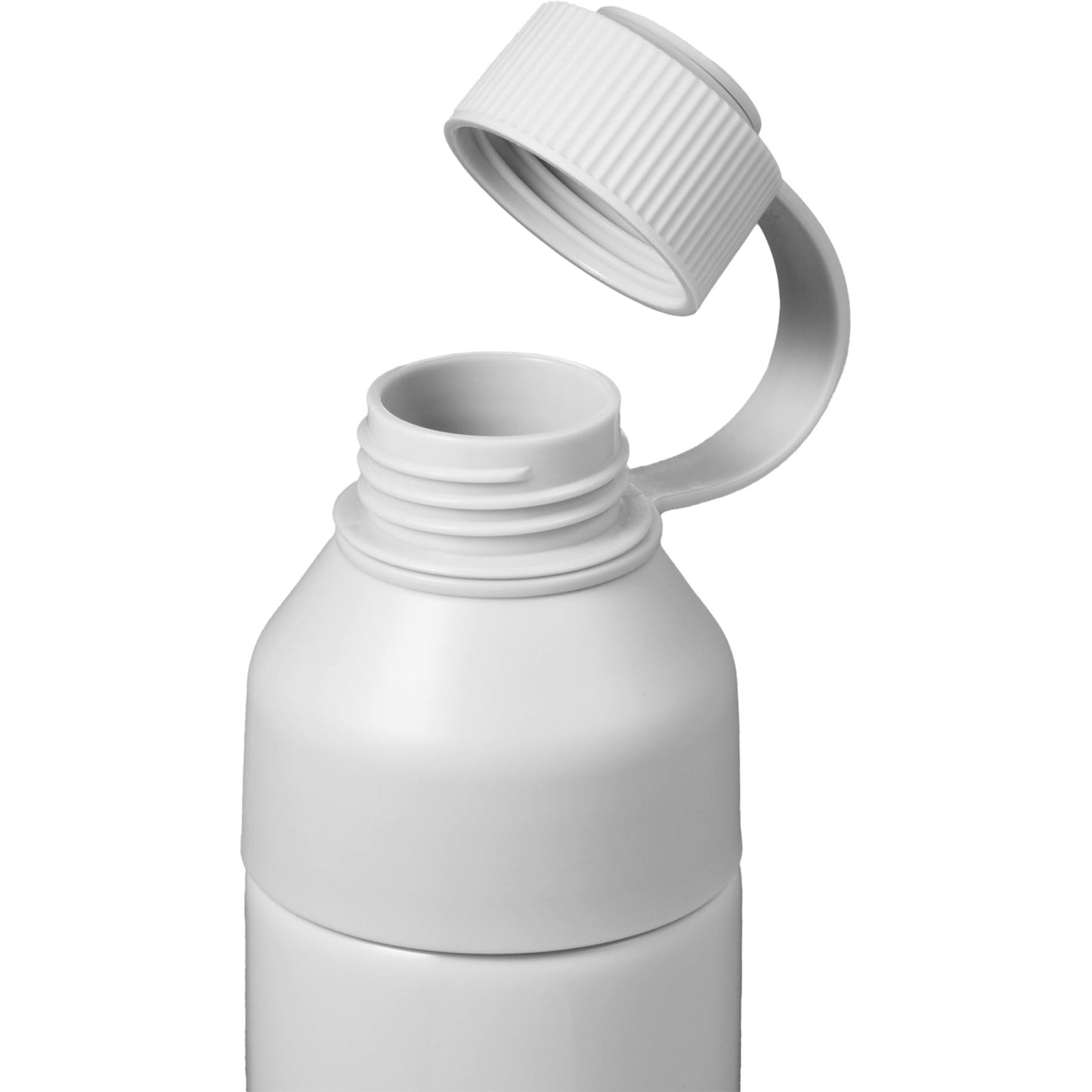 Front View of White DUO 26oz Recycled Aluminum Bottle
