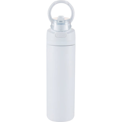 Front View of White Elvin 28oz Recycled Stainless Flip Straw Bottle plain