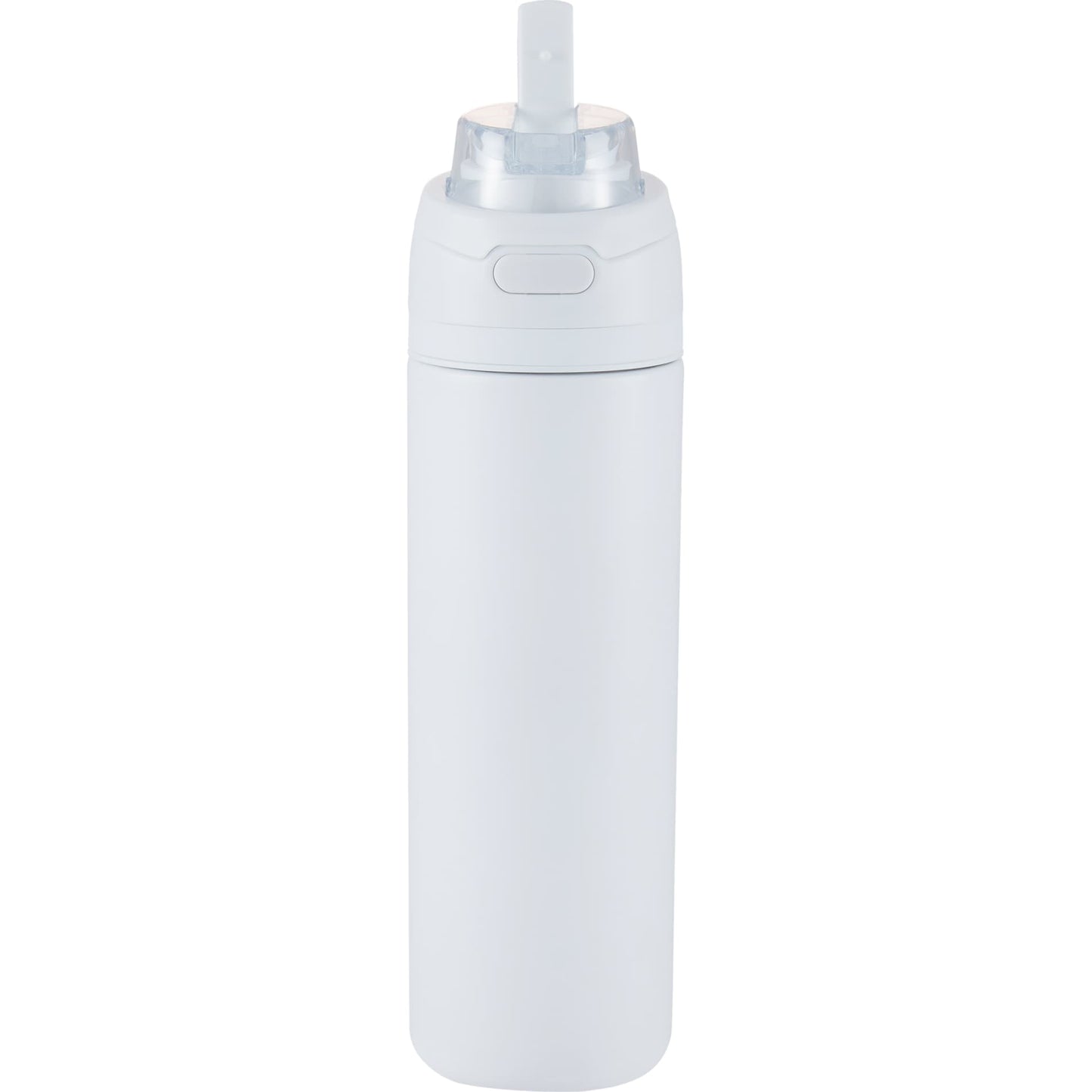 Front View of White Elvin 28oz Recycled Stainless Flip Straw Bottle plain