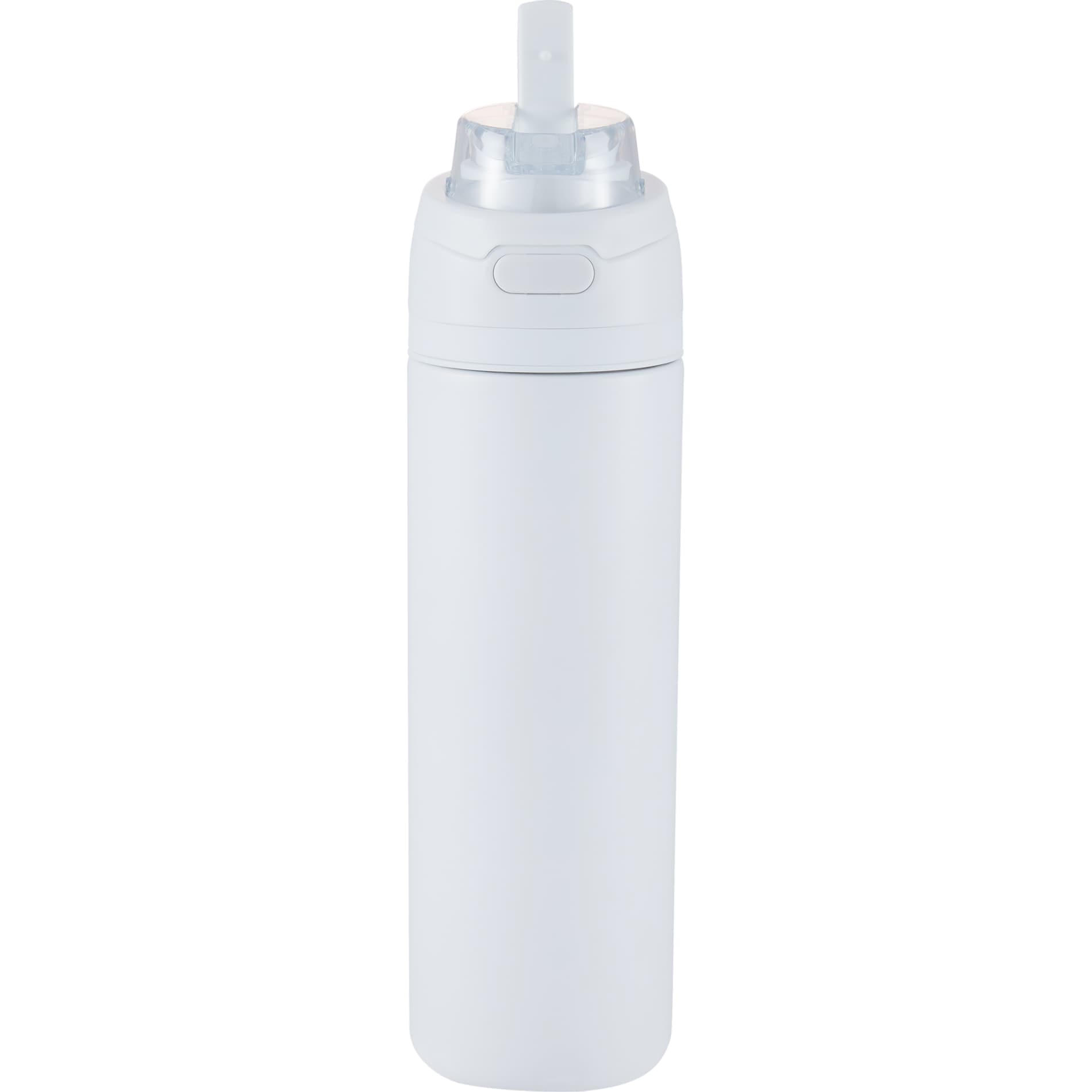 Front View of White Elvin 28oz Recycled Stainless Flip Straw Bottle plain