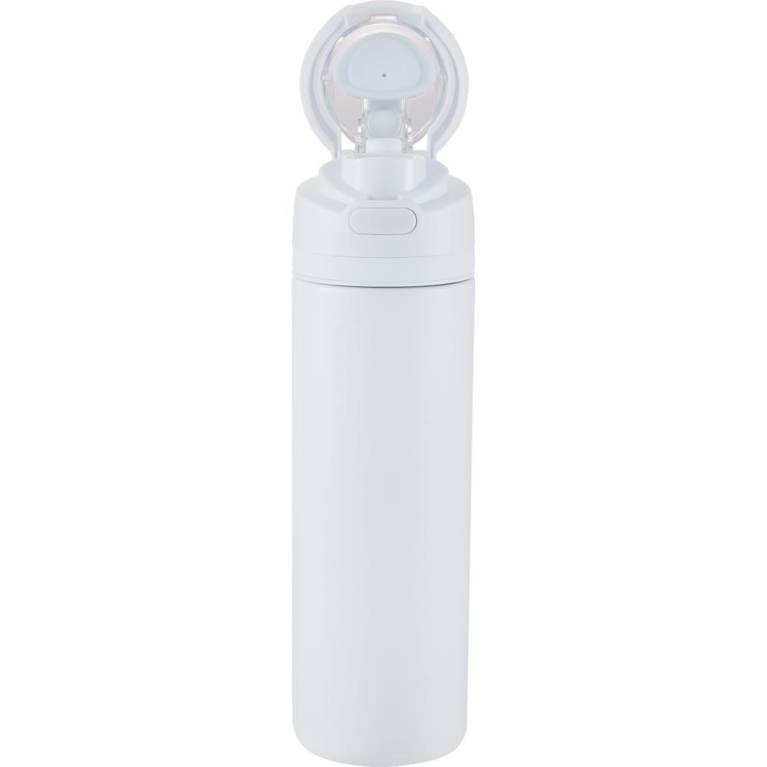 Front View of White Elvin 28oz Recycled Stainless Flip Straw Bottle plain