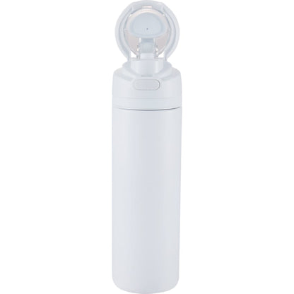 Front View of White Elvin 28oz Recycled Stainless Flip Straw Bottle plain