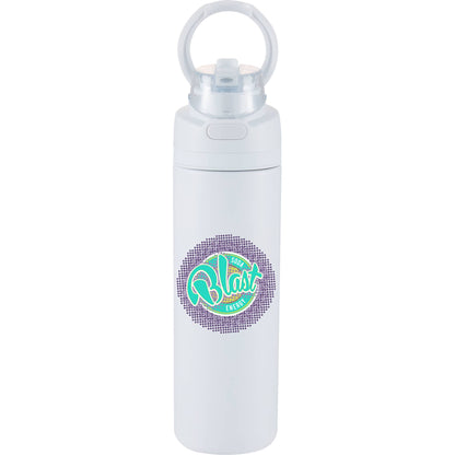 Front View of White Elvin 28oz Recycled Stainless Flip Straw Bottle
