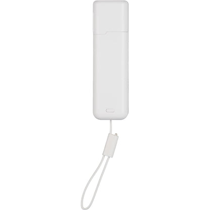 Front View of White ETL Listed 5000 mAh 20W PD Power Bank with AC Plug plain