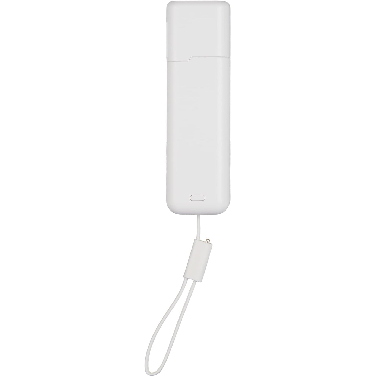 Front View of White ETL Listed 5000 mAh 20W PD Power Bank with AC Plug plain