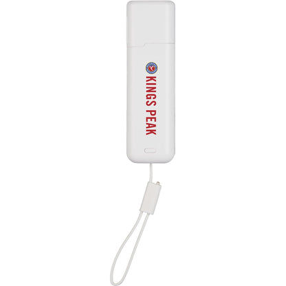 Front View of White ETL Listed 5000 mAh 20W PD Power Bank with AC Plug