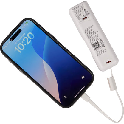 Front View of White ETL Listed 5000 mAh 20W PD Power Bank with AC Plug