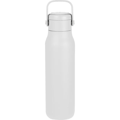 Front View of White Explorer Threadless Recycled Stainless Bottle 25oz plain