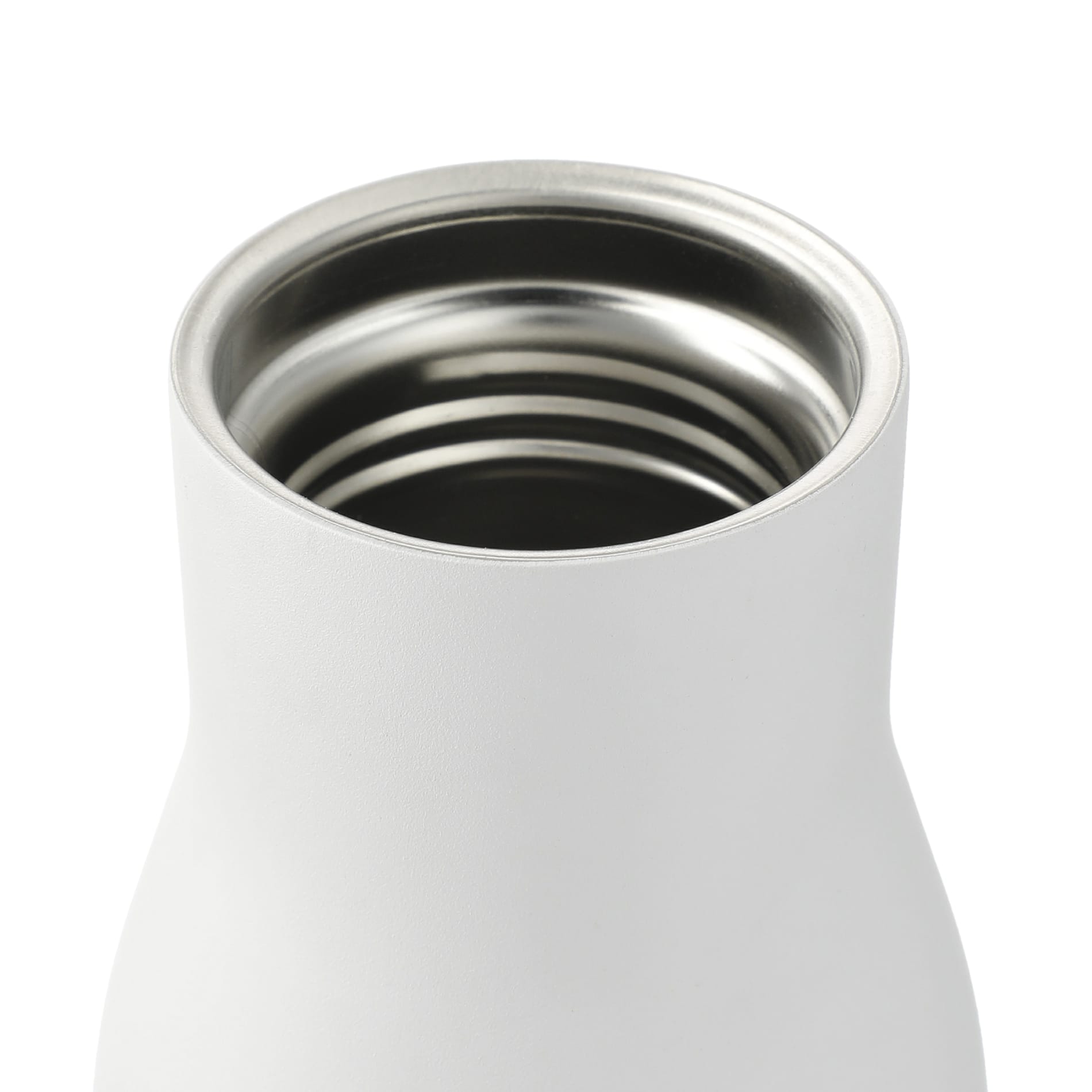 Front View of White FSC 100% Bamboo Cap 17oz Shaco Copper Vac Bottle