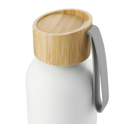 Front View of White FSC®100% Bamboo lid Ryze 22oz Aluminum Bottle
