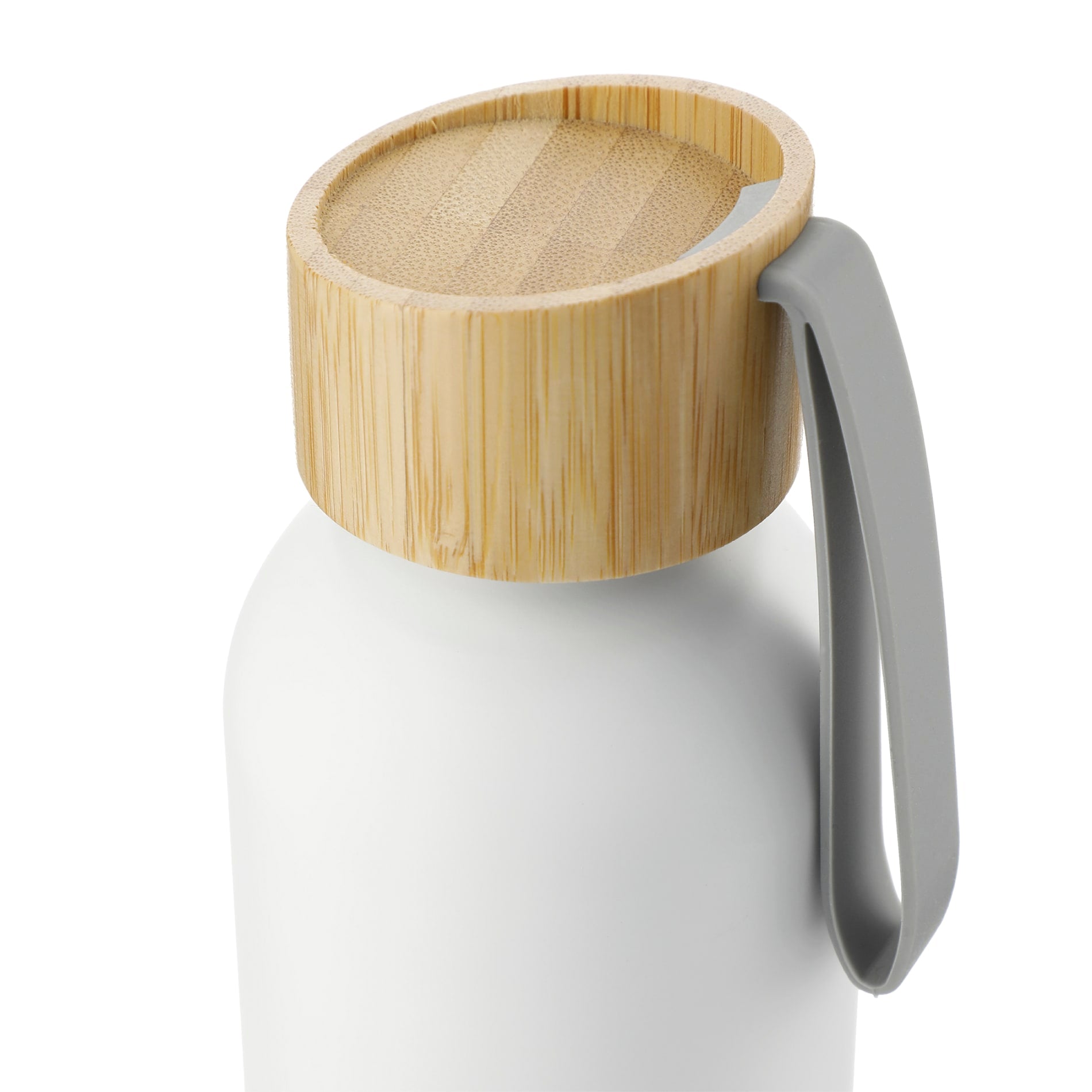 Front View of White FSC®100% Bamboo lid Ryze 22oz Aluminum Bottle