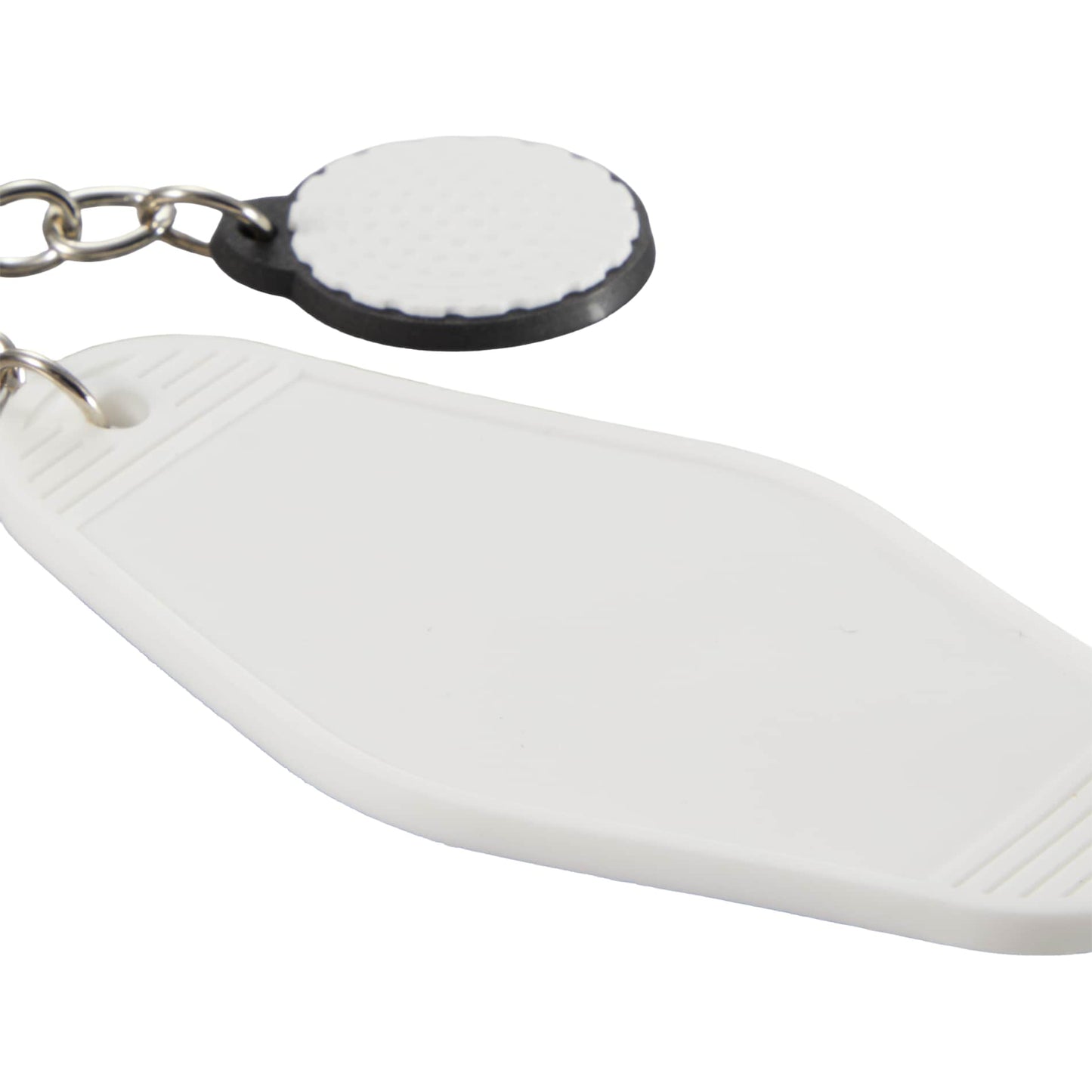 Front View of White Golf Motel Keychain