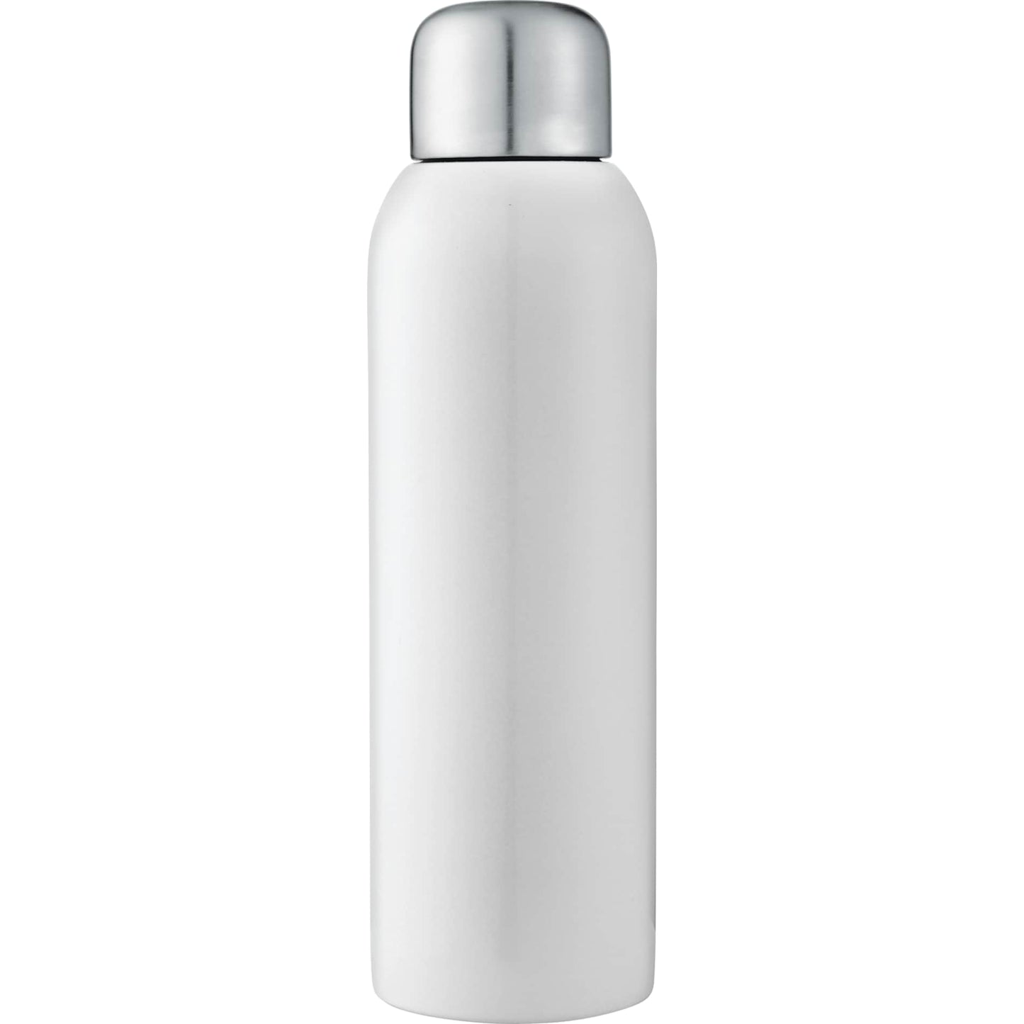 Front View of White Guzzle 28oz Stainless Sports Bottle plain