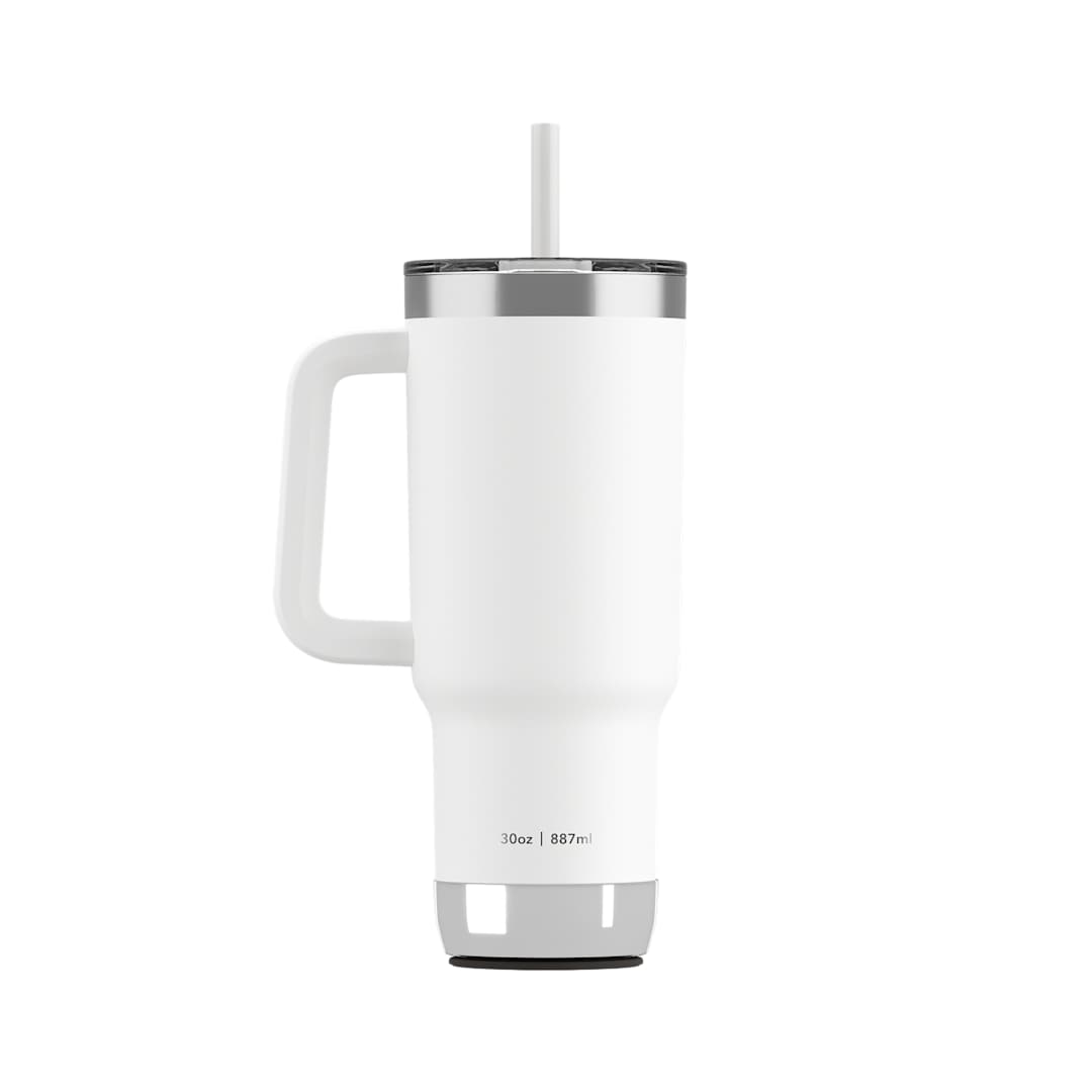Front View of White HidrateSpark Pro 2 Tumbler 30oz plain