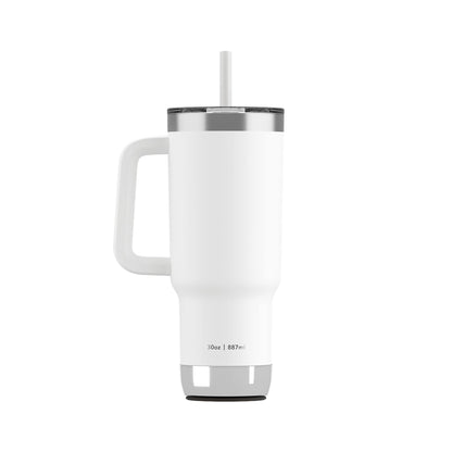 Front View of White HidrateSpark Pro 2 Tumbler 30oz plain