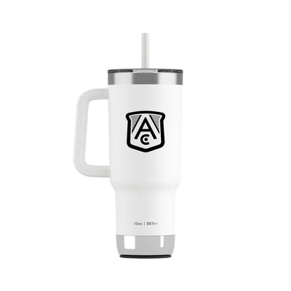 Front View of White HidrateSpark Pro 2 Tumbler 30oz