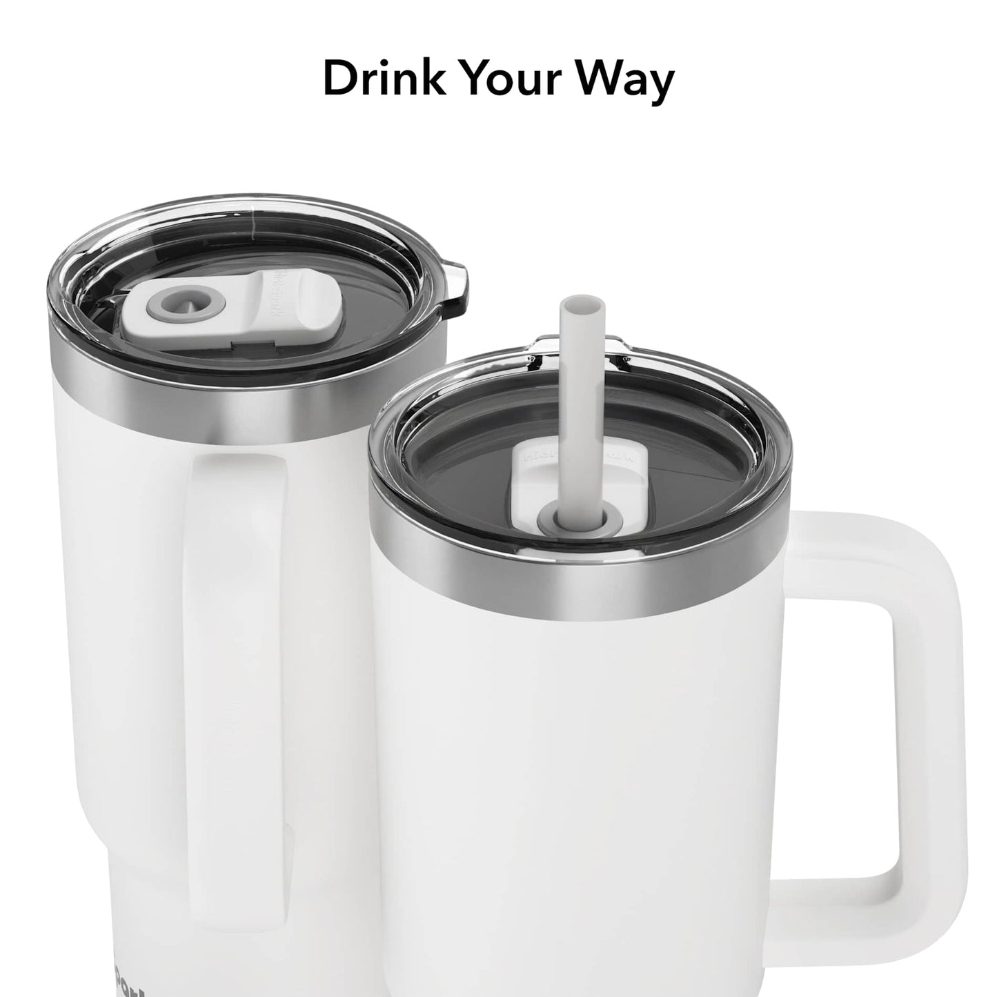 Front View of White HidrateSpark Pro 2 Tumbler 30oz