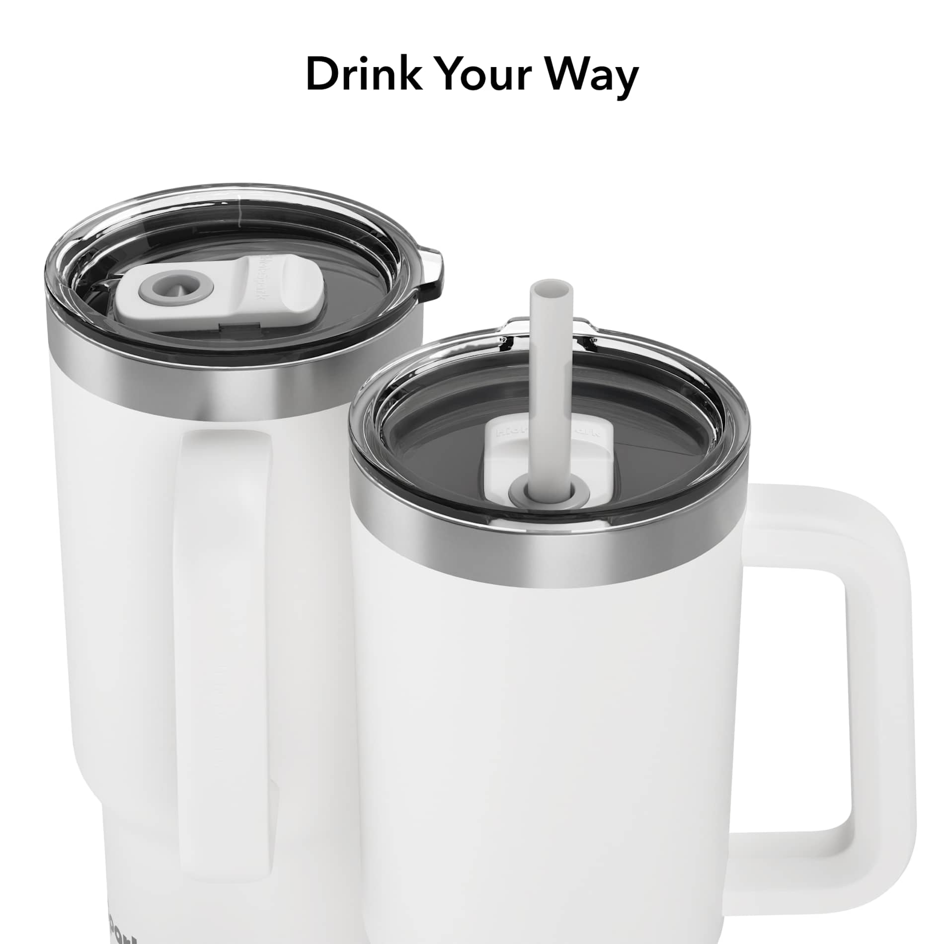 Front View of White HidrateSpark Pro 2 Tumbler 30oz