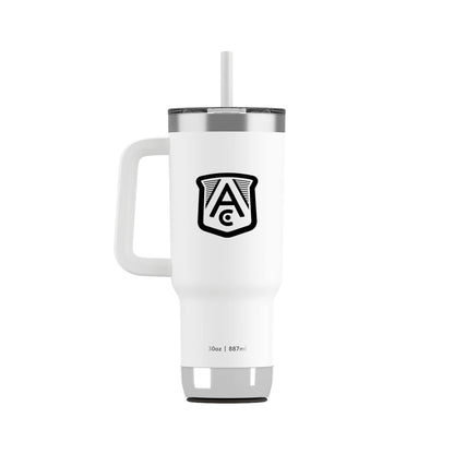 Front View of White HidrateSpark Pro 2 Tumbler 30oz