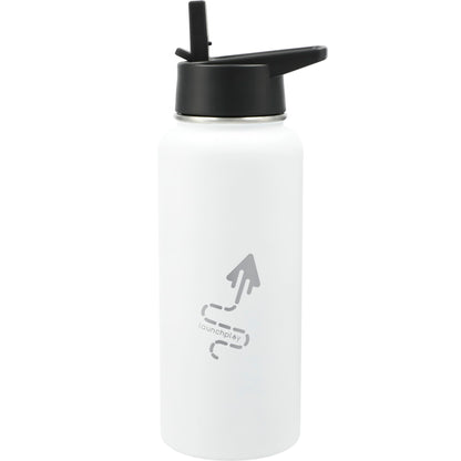 Front View of White Highland 3-in-1 Copper Vacuum Bottle Kit 32oz