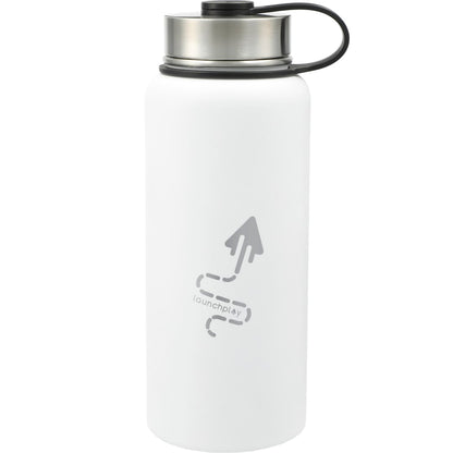 Front View of White Highland 3-in-1 Copper Vacuum Bottle Kit 32oz