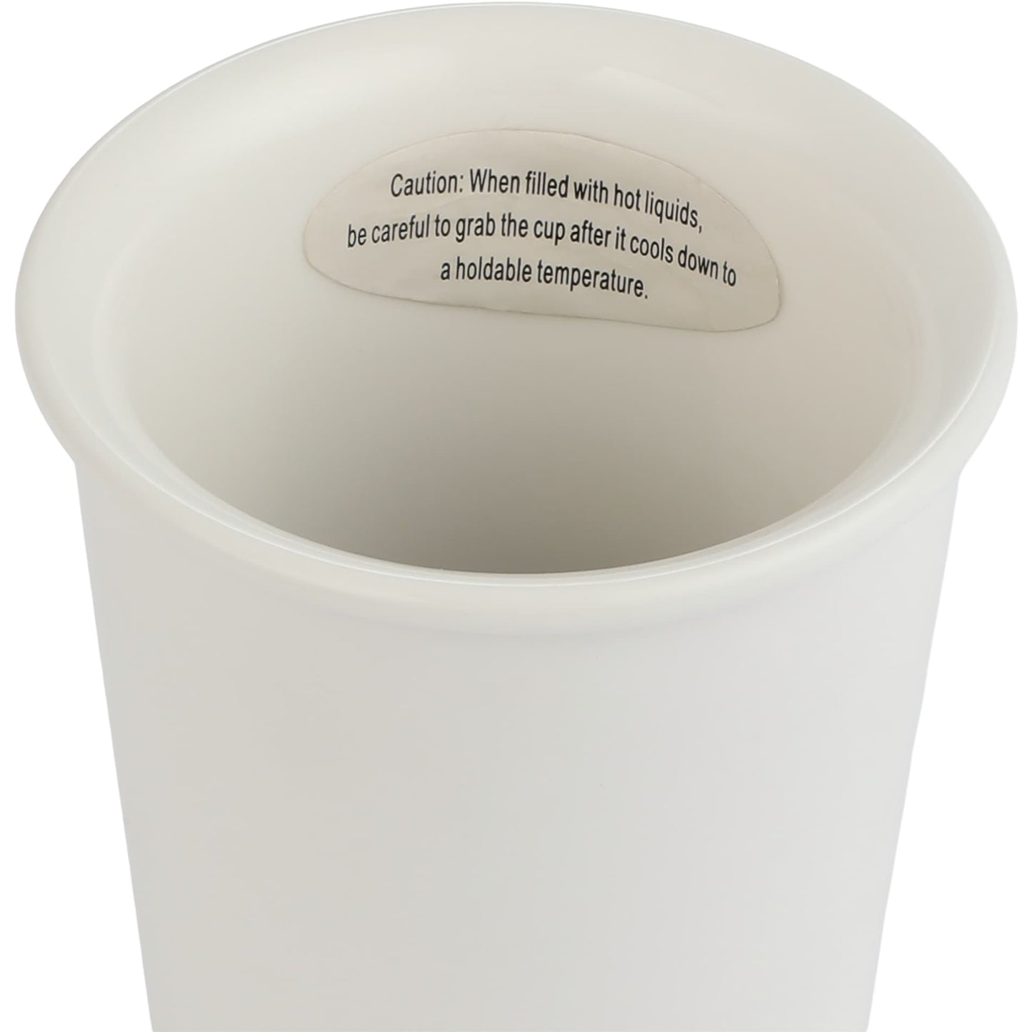 Front View of White I'm Not a Paper Cup 10oz Ceramic Tumbler w/ Lid