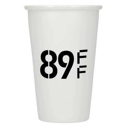 Front View of White I'm not a paper cup 10oz ceramic tumbler