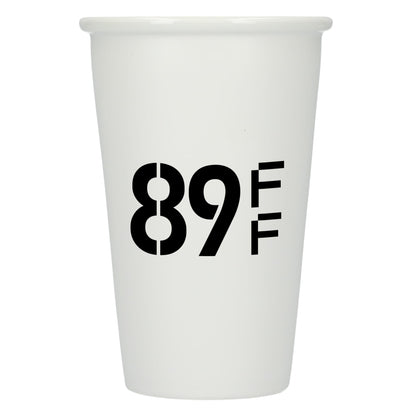 Front View of White I'm not a paper cup 10oz ceramic tumbler