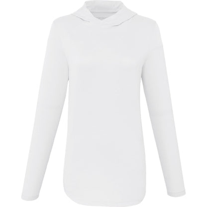 Front View of White IZU Everything Performance Hoodie - Women's plain
