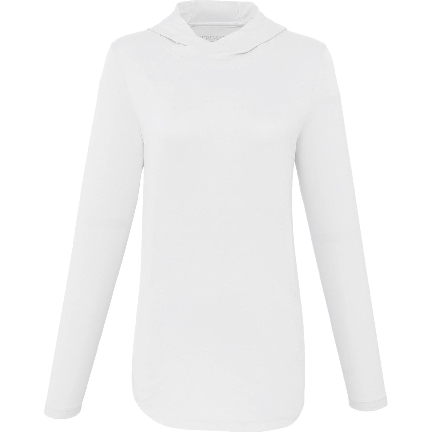 Front View of White IZU Everything Performance Hoodie - Women's plain