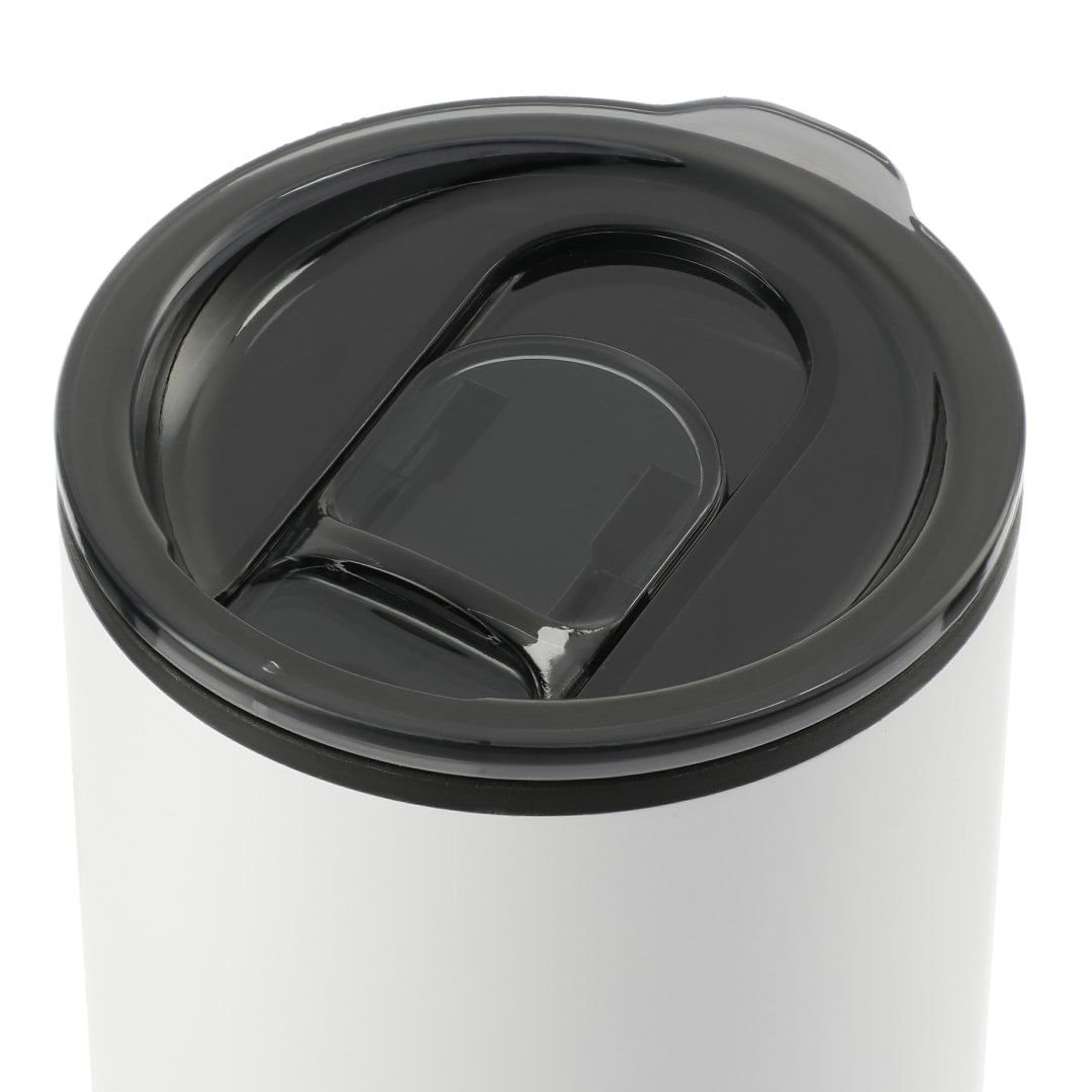 Front View of White Lagom 16oz Tumbler w/ SS Straw