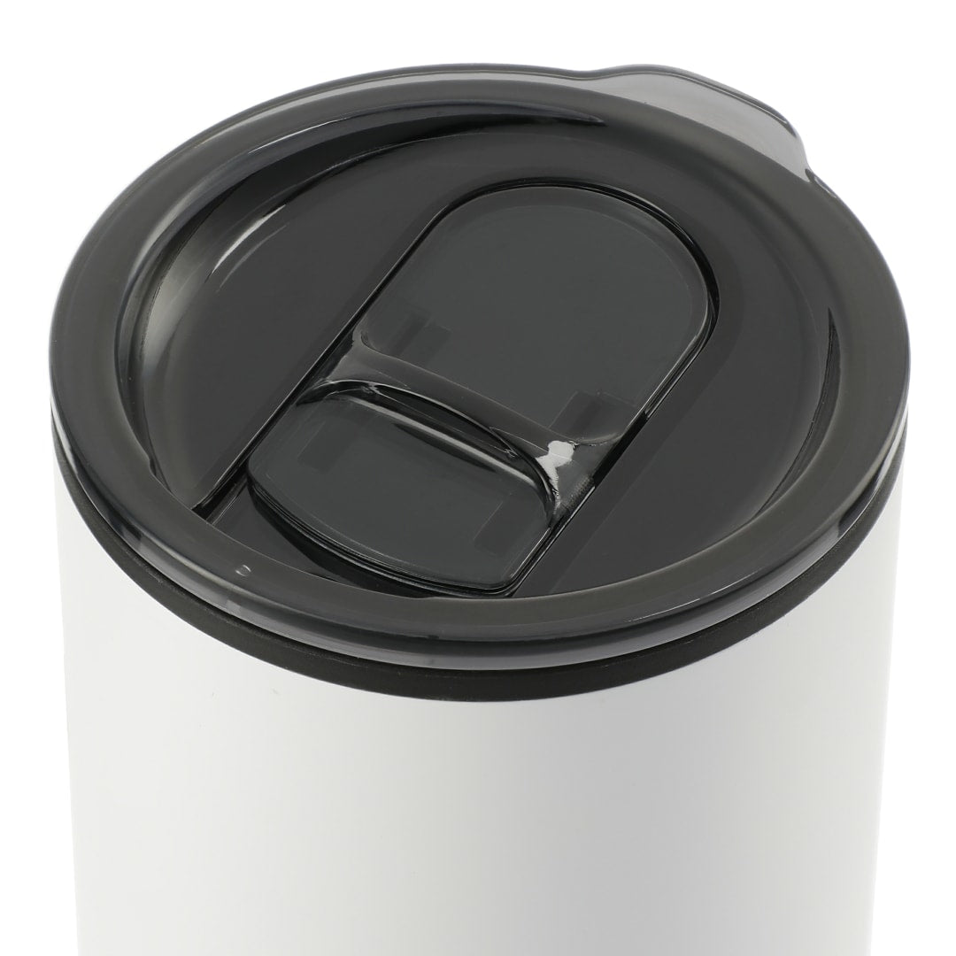 Front View of White Lagom 16oz Tumbler w/ SS Straw