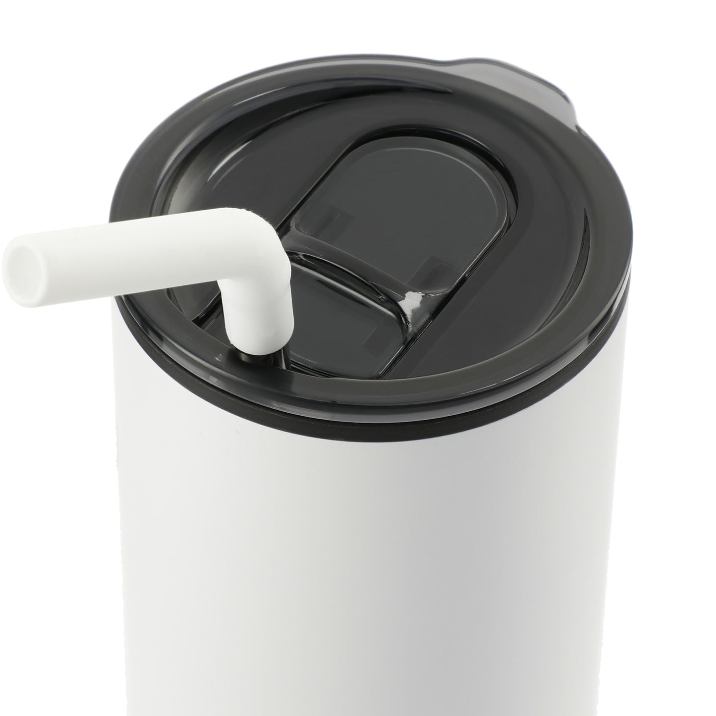 Front View of White Lagom 16oz Tumbler w/ SS Straw
