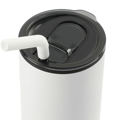 Front View of White Lagom 16oz Tumbler w/ SS Straw