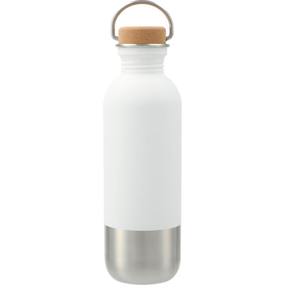 Front View of White Lagom Single wall Stainless steel Bottle 27oz plain
