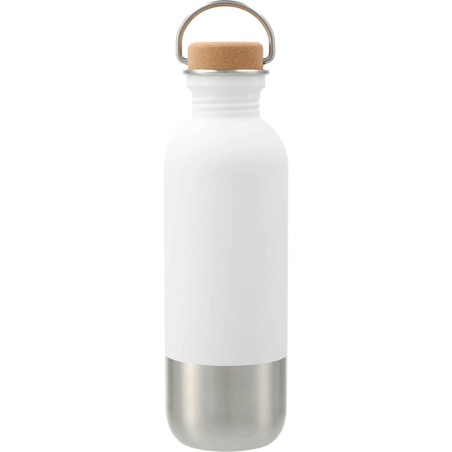 Front View of White Lagom Single wall Stainless steel Bottle 27oz plain