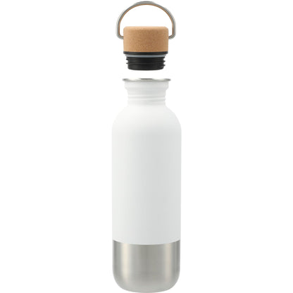 Front View of White Lagom Single wall Stainless steel Bottle 27oz plain