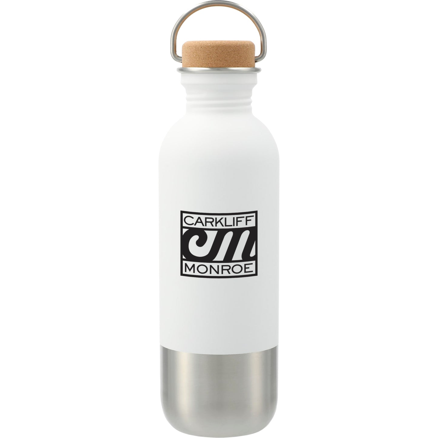 Front View of White Lagom Single wall Stainless steel Bottle 27oz
