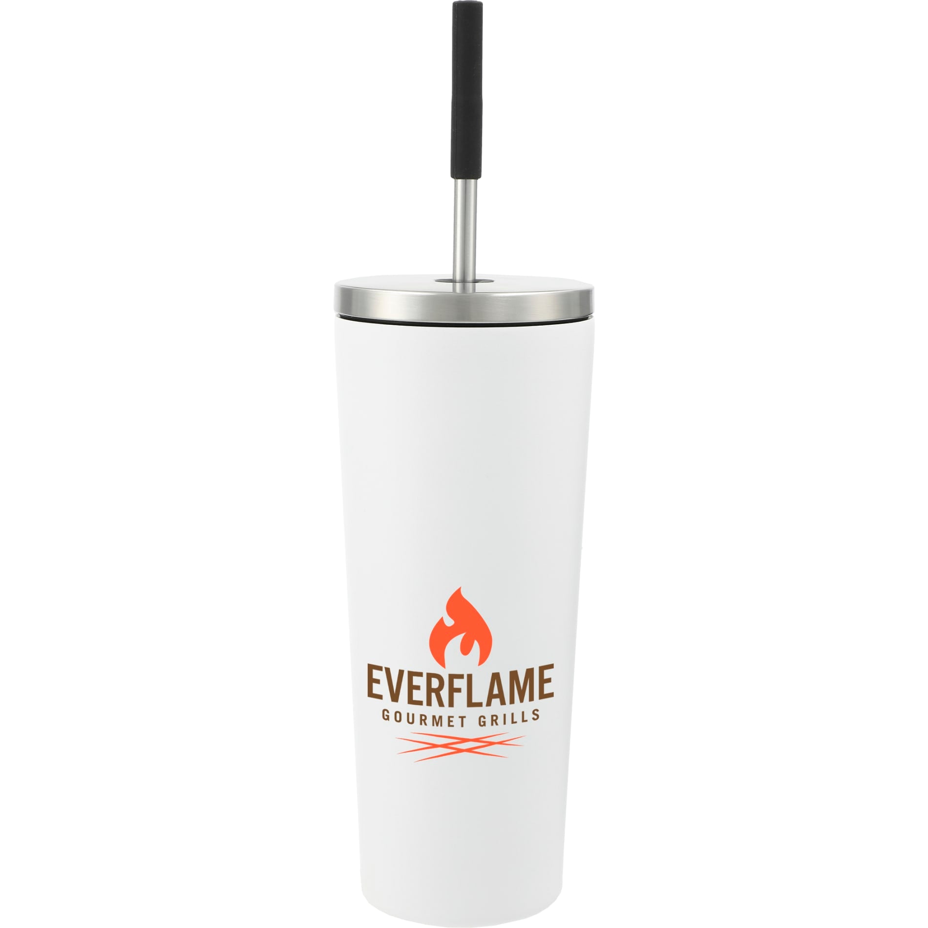 Front View of White Maia 2-in-1 Copper Vacuum Tumbler Kit 24oz