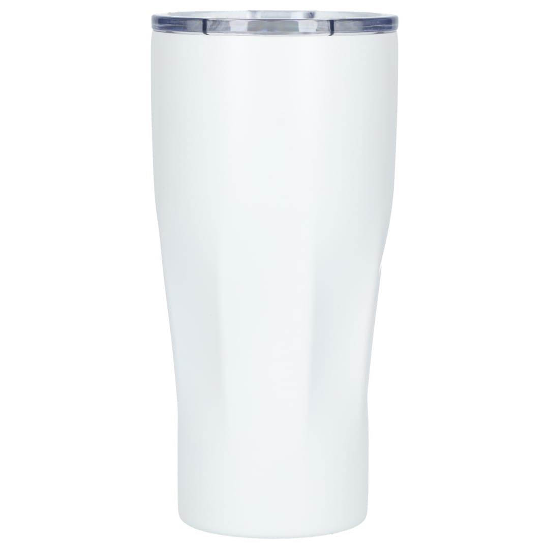 Front View of White Mega Victor Recycled Vacuum Insulated Tumbler 30oz plain